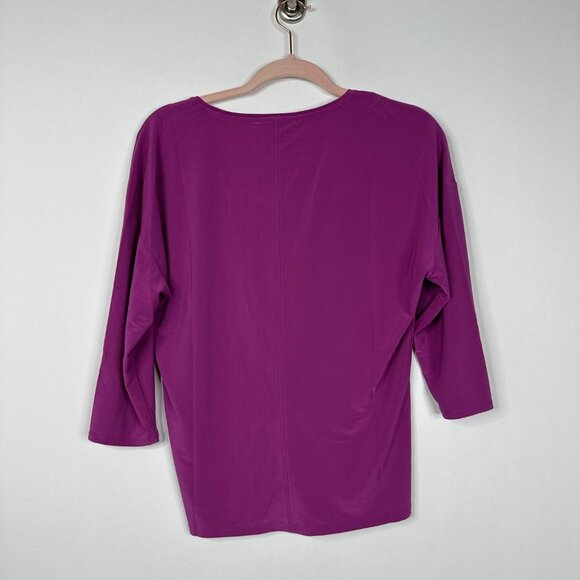 NWT White House Black Market 3/4 Sleeve V Neck Tee Baie Small #WHBM4 - Picture 3 of 10